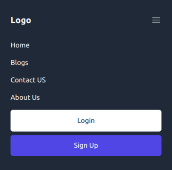 login and signup navigation menu in sveltekit with tailwind css